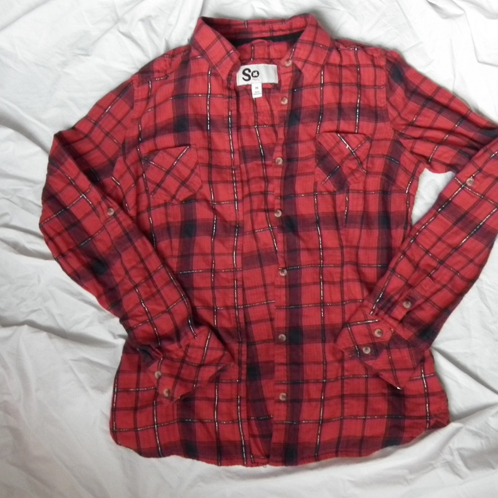 SO Red, Blue, and Glitter Flannel